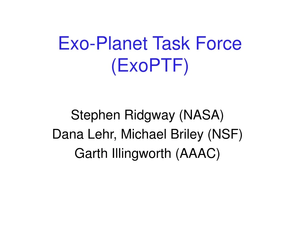 exo planet task force exoptf