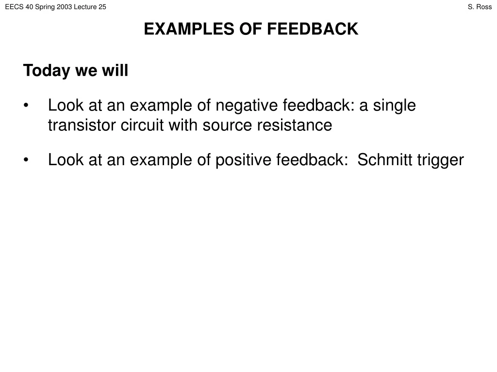 examples of feedback