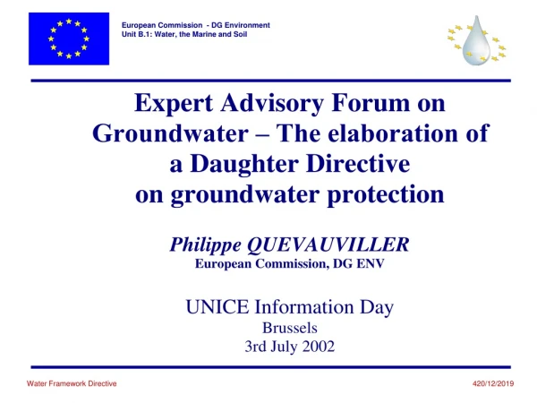 Issue Paper (COM) presented to Water Directors 7./8. November 01