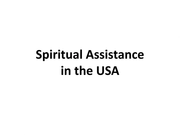 Spiritual Assistance in the USA