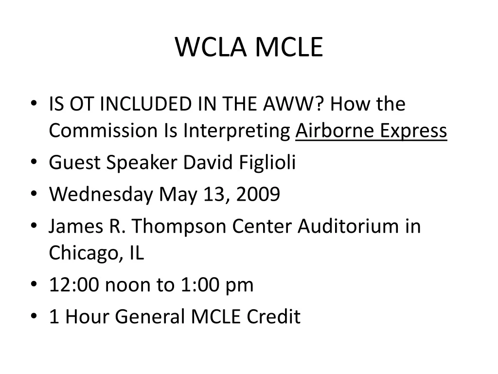 wcla mcle