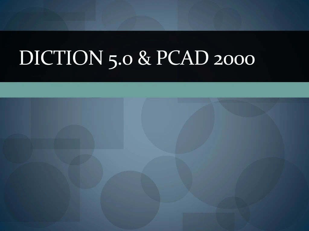 diction 5 0 pcad 2000