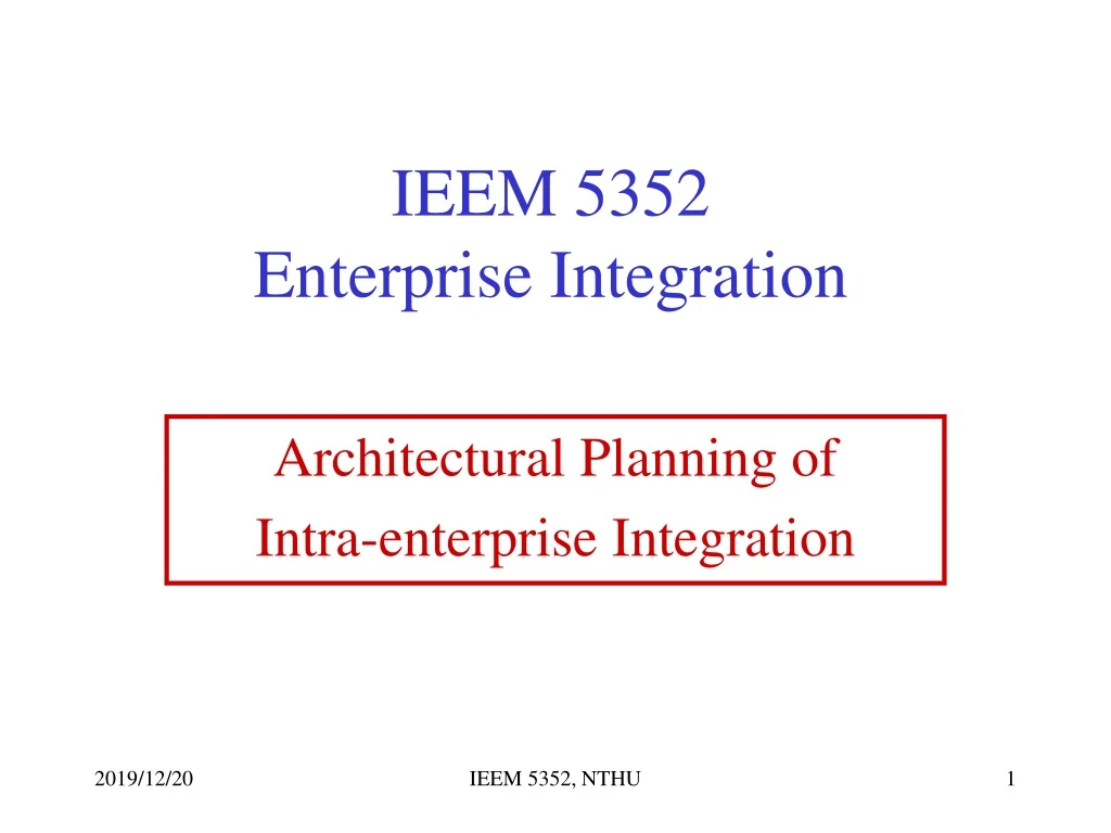 ieem 5352 enterprise integration