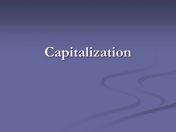 Capitalization