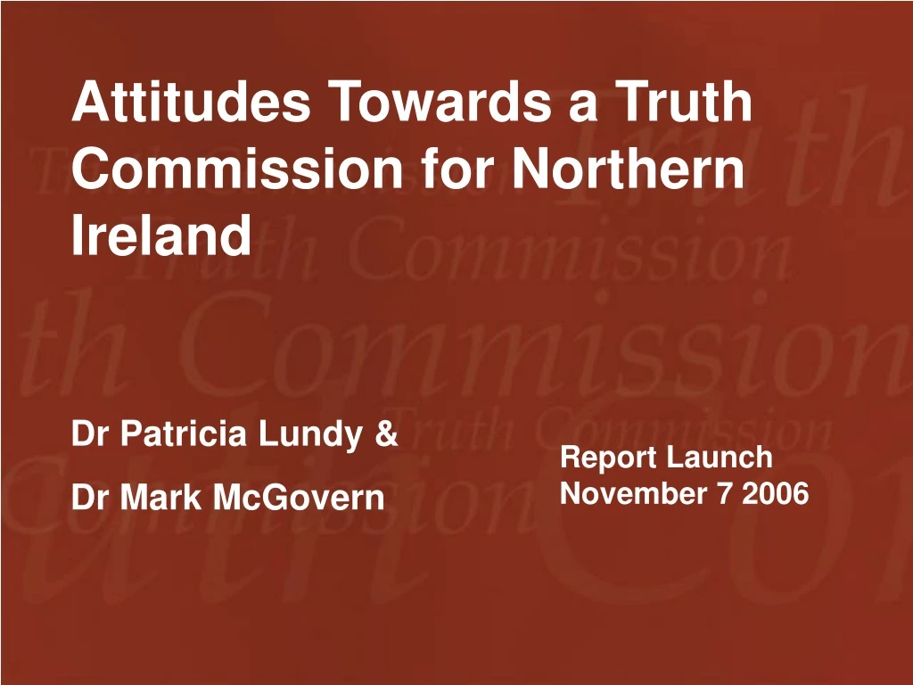 attitudes towards a truth commission for northern