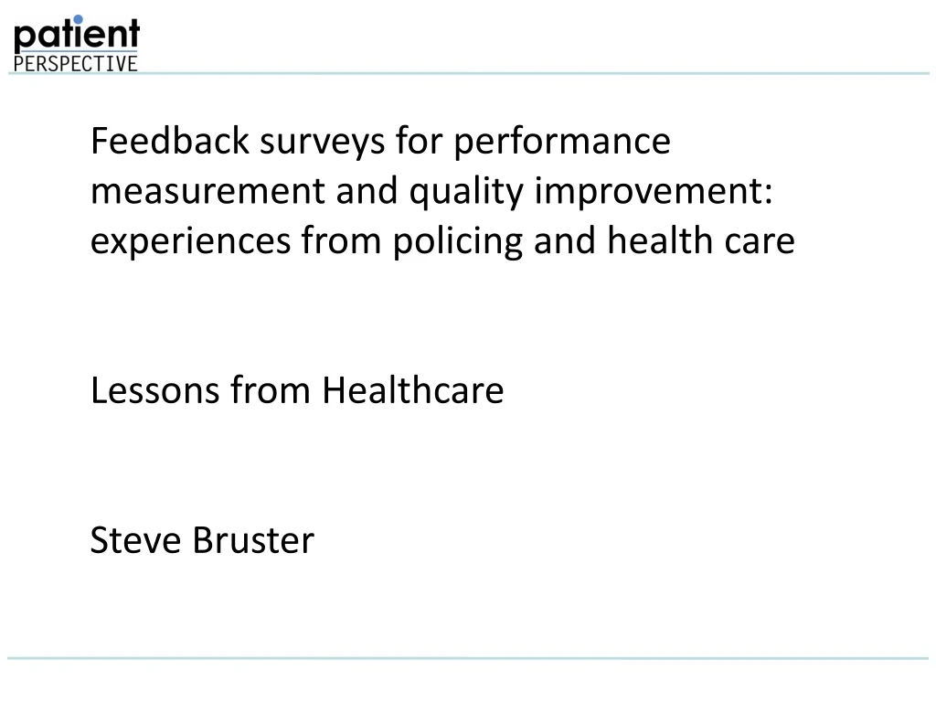 feedback surveys for performance measurement
