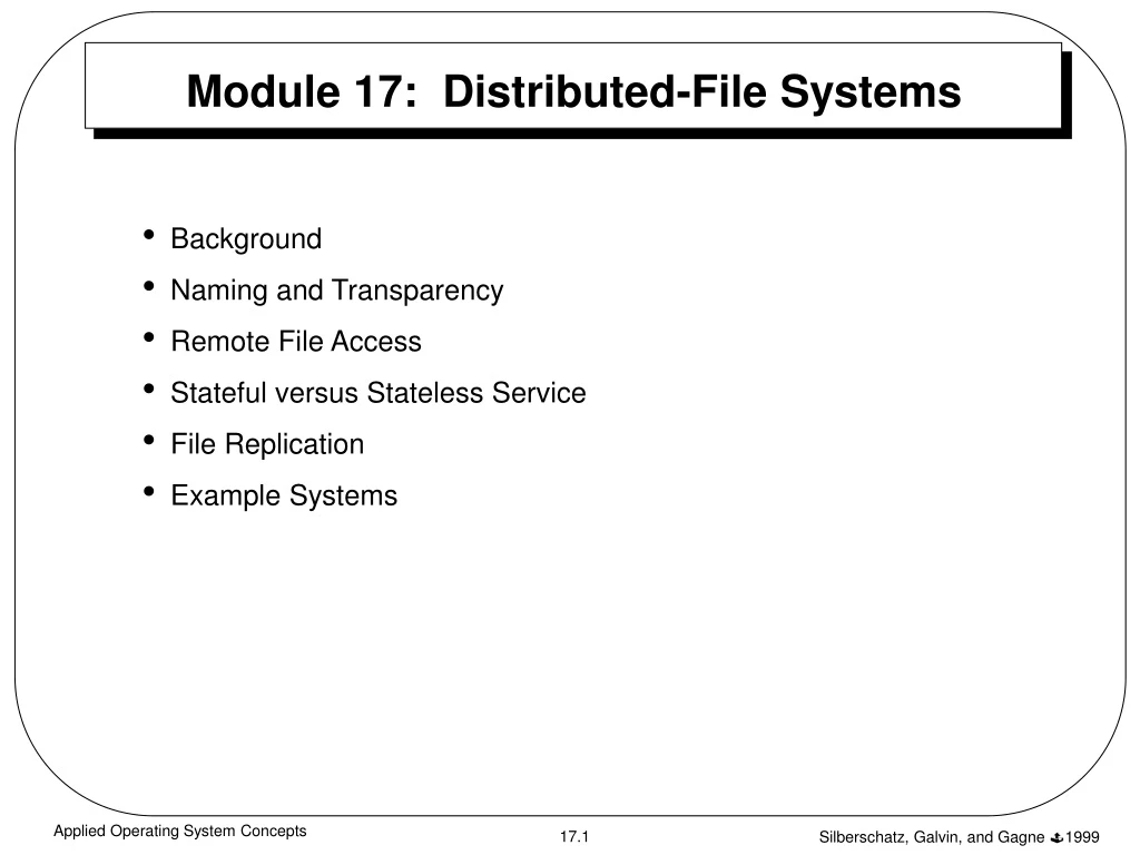 module 17 distributed file systems
