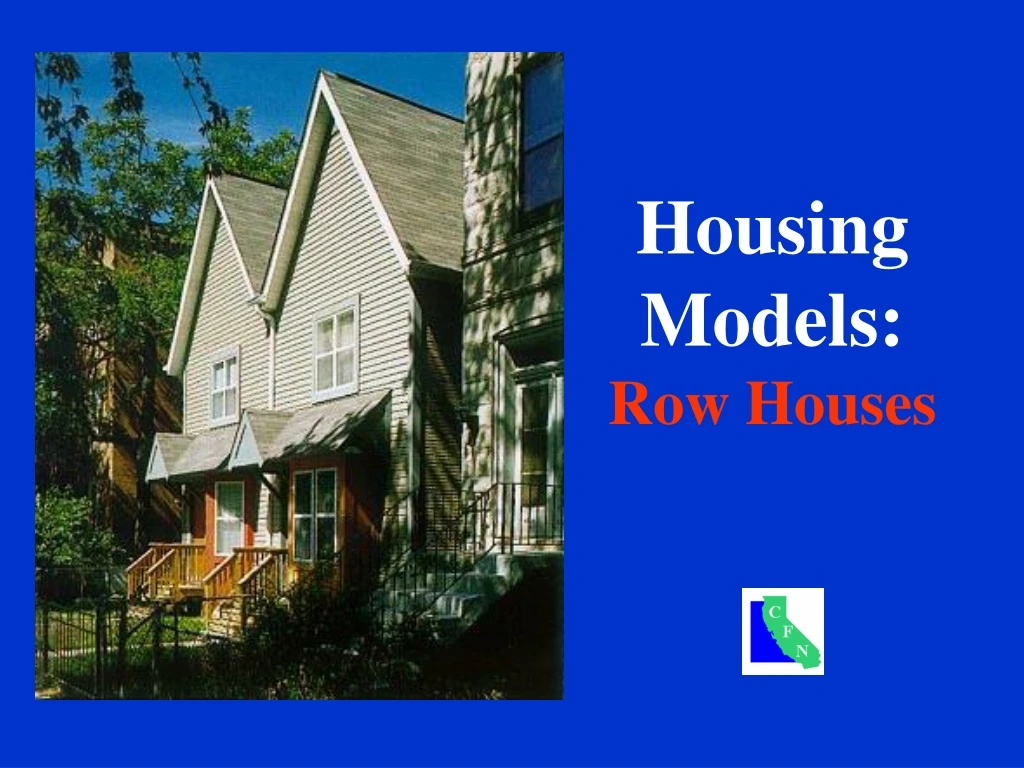 housing models row houses