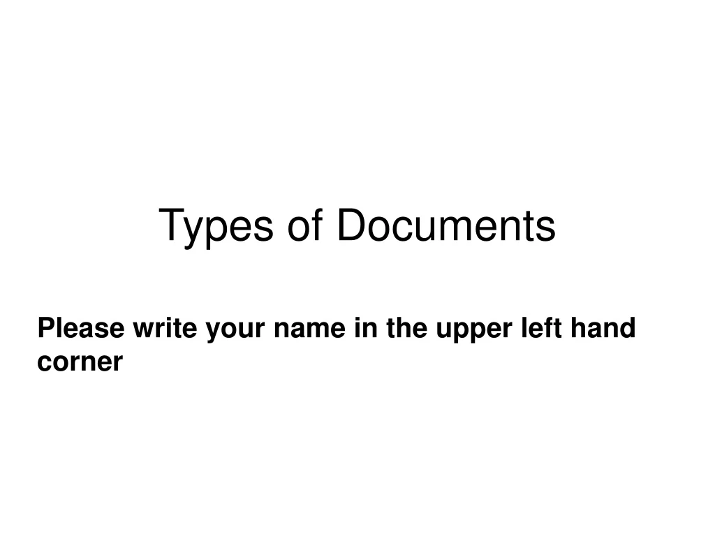 types of documents