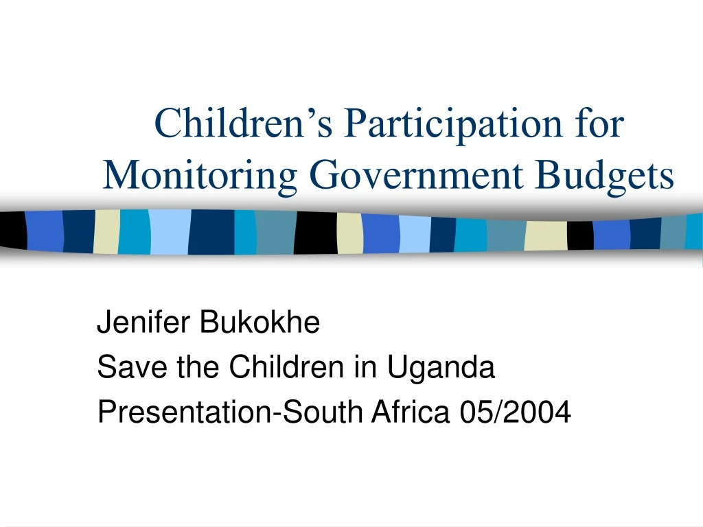 children s participation for monitoring government budgets