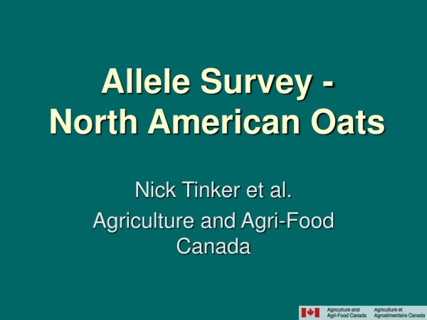 Allele Survey - North American Oats