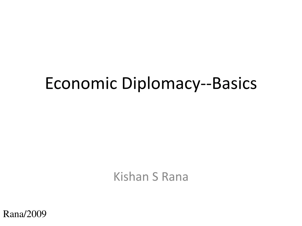 economic diplomacy basics