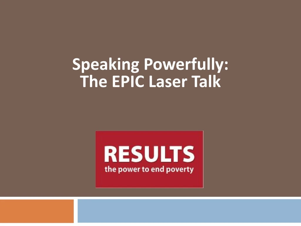 speaking powerfully the epic laser talk