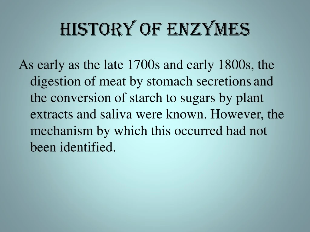 history of enzymes