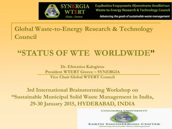 Global Waste-to-Energy Research &amp; Technology Council