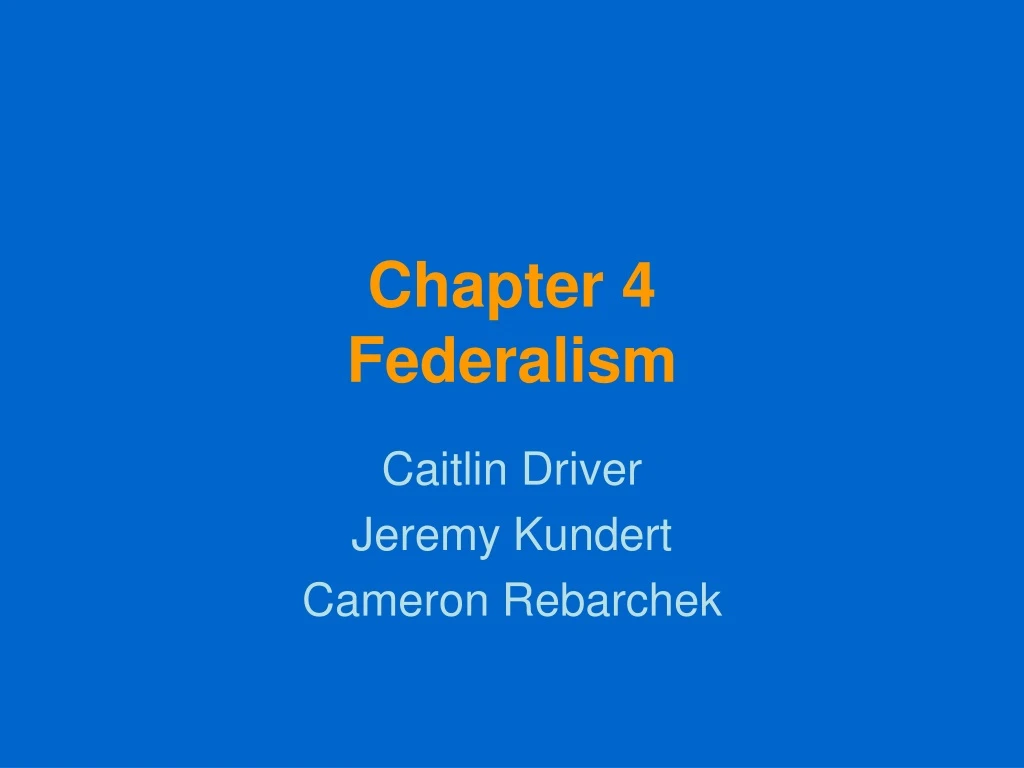 chapter 4 federalism