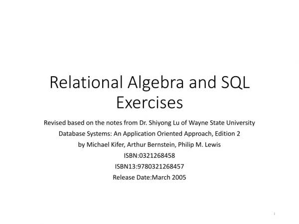 Relational Algebra and SQL Exercises