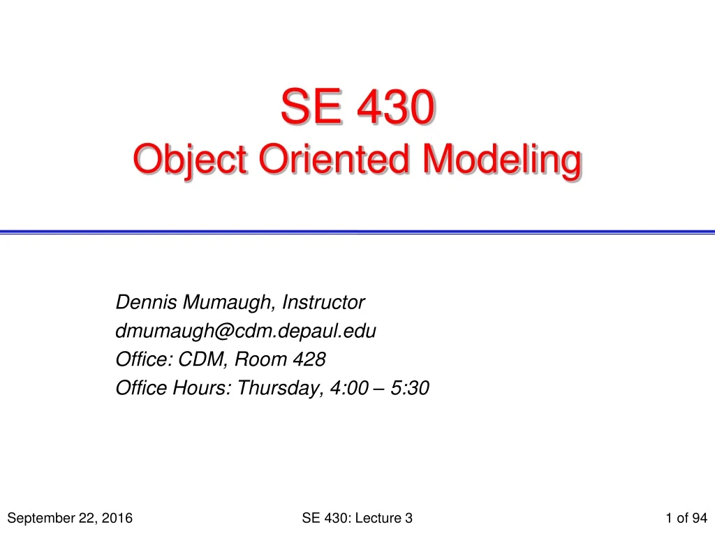 se 430 object oriented modeling