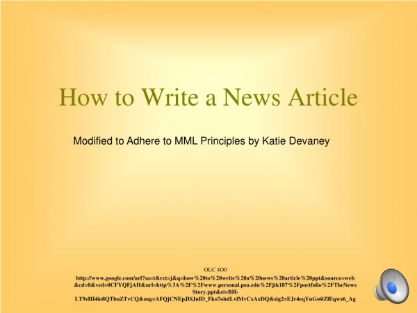 How to Write a News Article