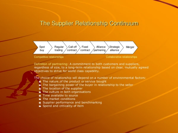 The Supplier Relationship Continuum