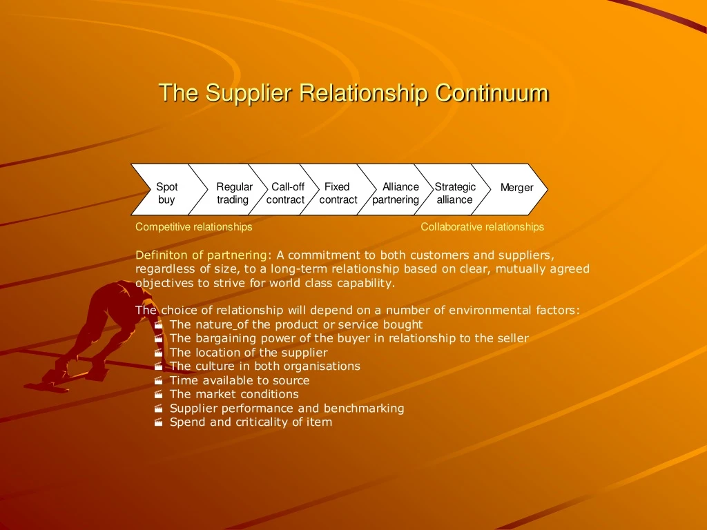 the supplier relationship continuum