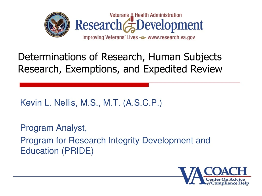 determinations of research human subjects research exemptions and expedited review