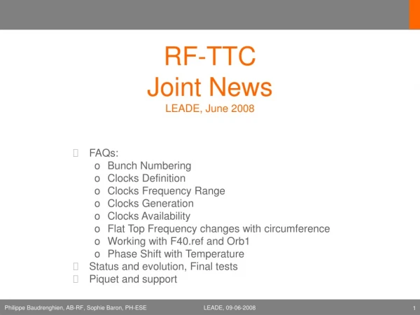 RF-TTC  Joint News LEADE, June 2008