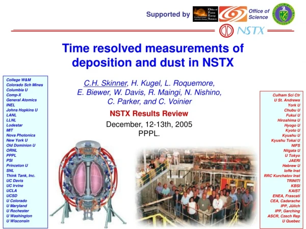 Time resolved measurements of deposition and dust in NSTX