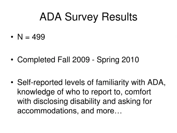 ADA Survey Results