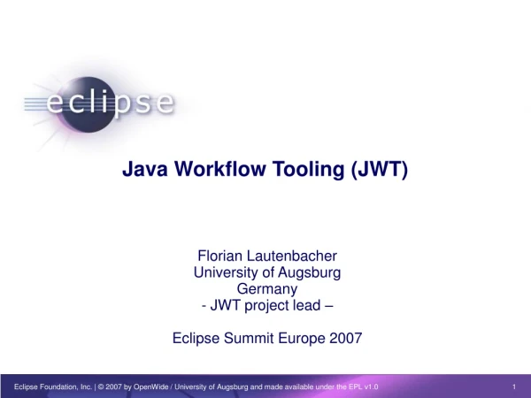 Java Workflow Tooling (JWT)