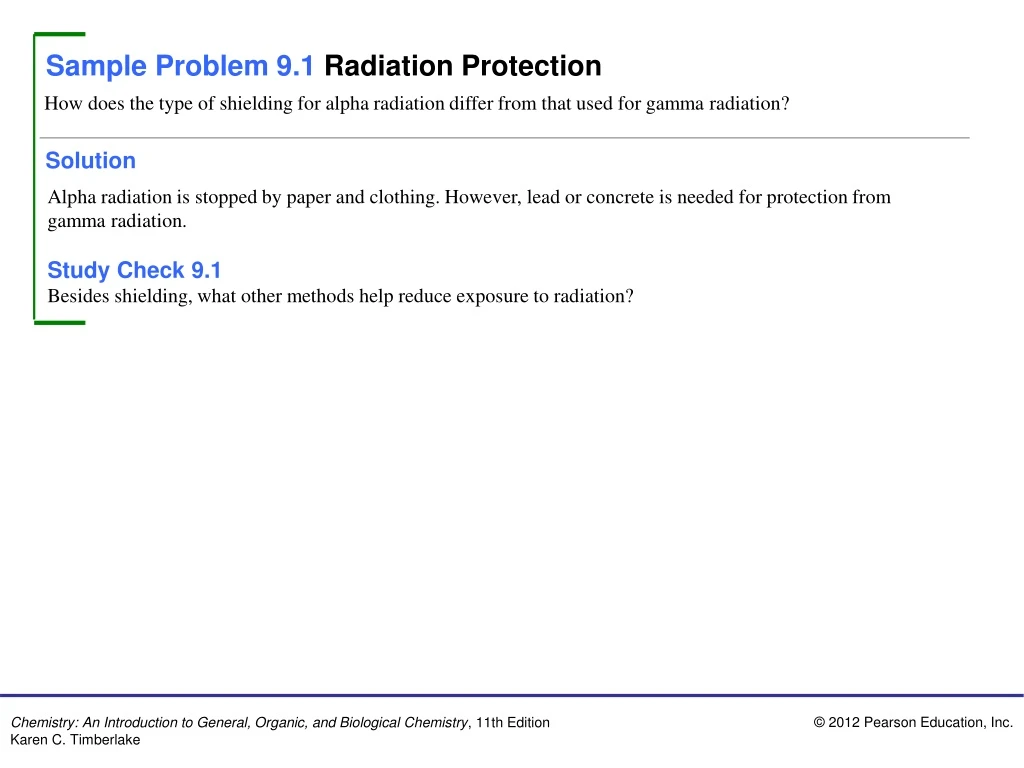 sample problem 9 1 radiation protection