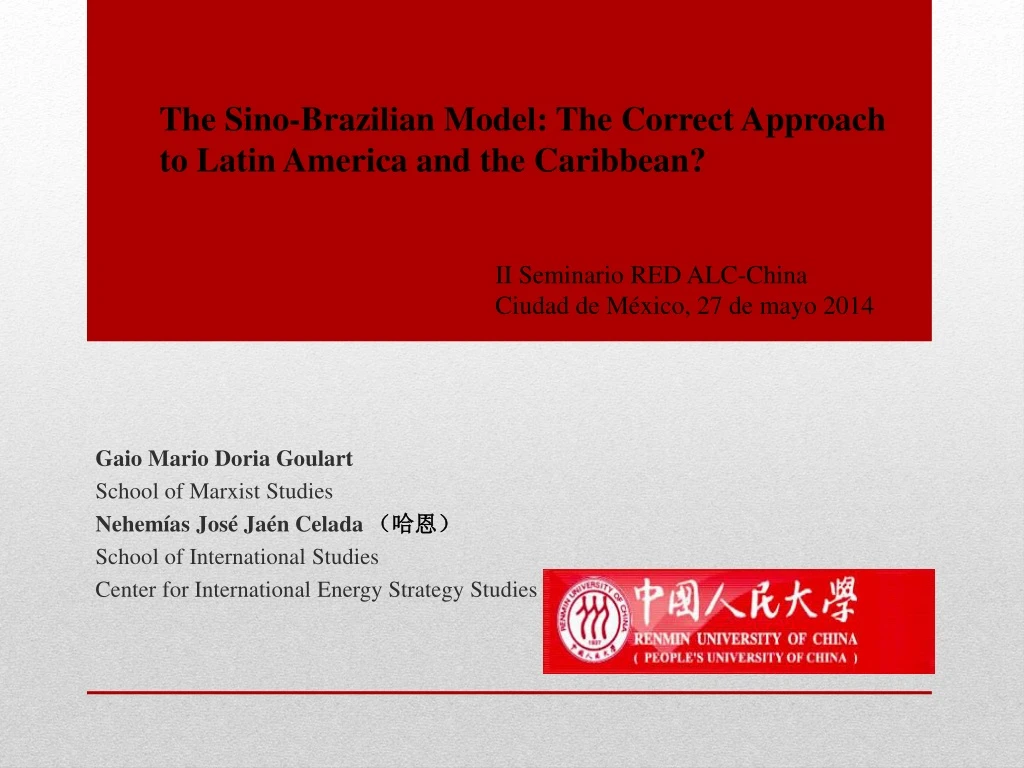 the sino brazilian model the correct approach