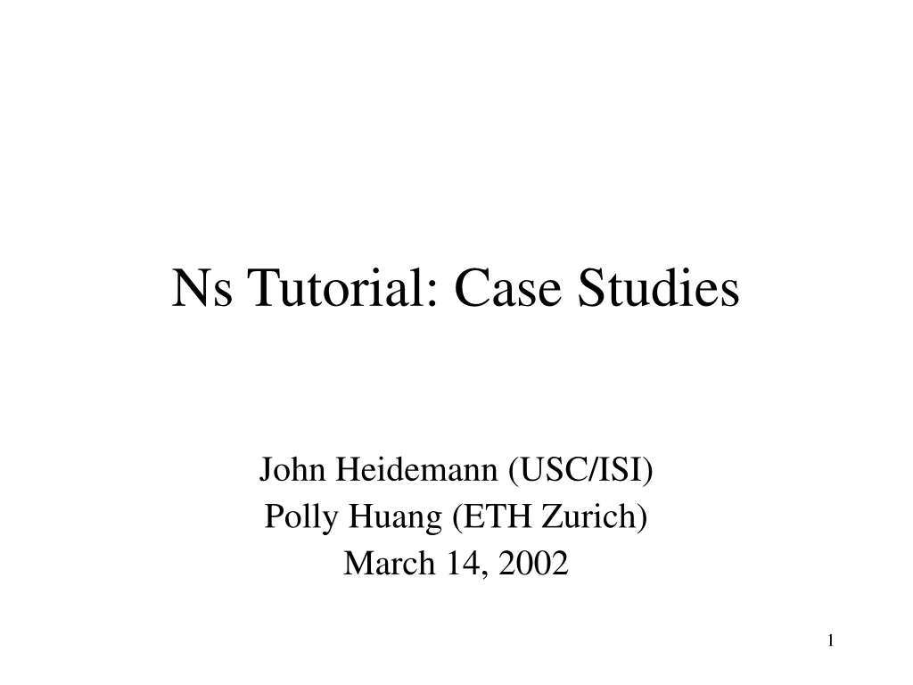 ns tutorial case studies