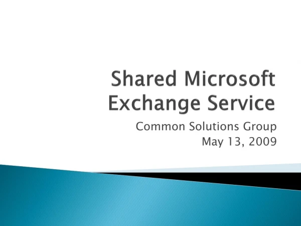 Shared Microsoft Exchange Service