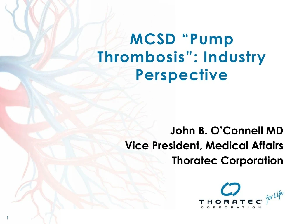 mcsd pump thrombosis industry perspective
