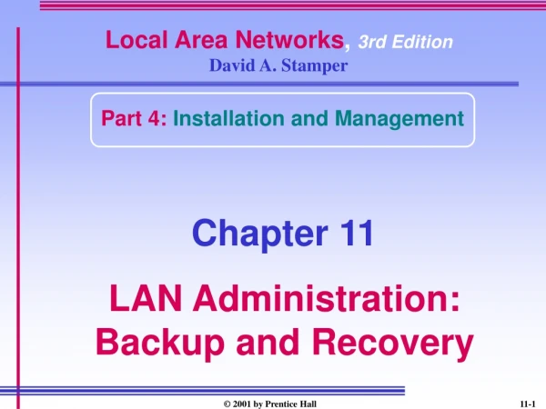 Local Area Networks ,  3rd Edition David A. Stamper