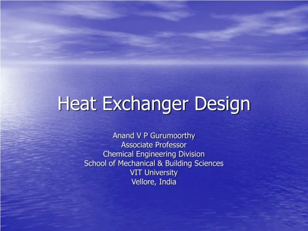 Heat Exchanger Design