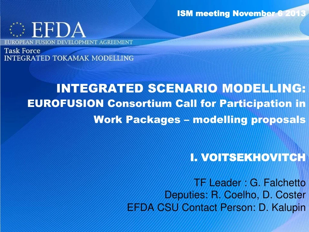 integrated scenario modelling eurofusion