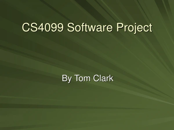 CS4099 Software Project