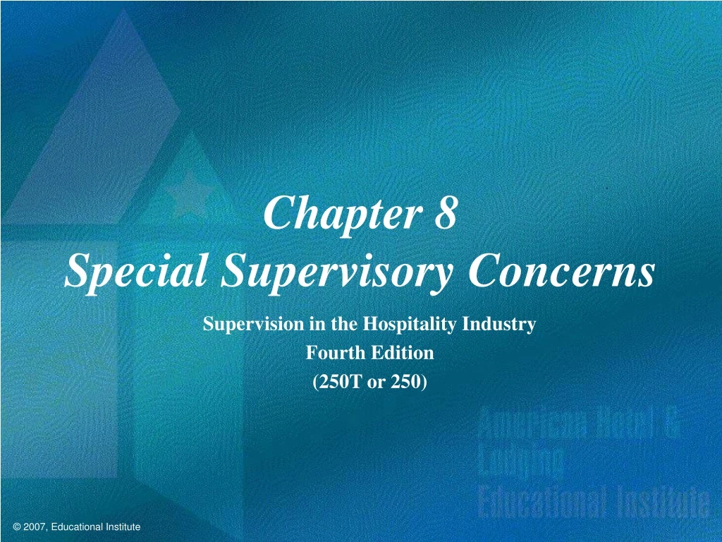chapter 8 special supervisory concerns