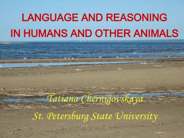LANGUAGE AND REASONING  IN HUMANS AND OTHER ANIMALS Tatiana Chernigovskaya