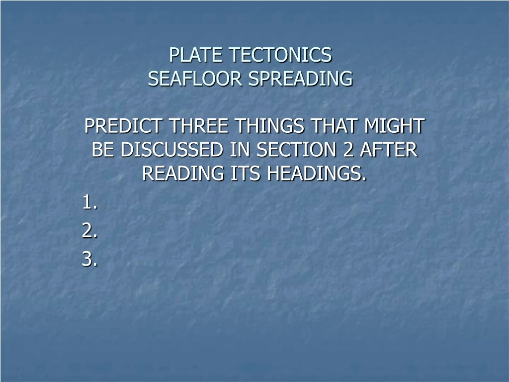 plate tectonics seafloor spreading