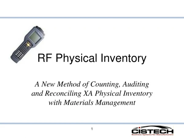 RF Physical Inventory