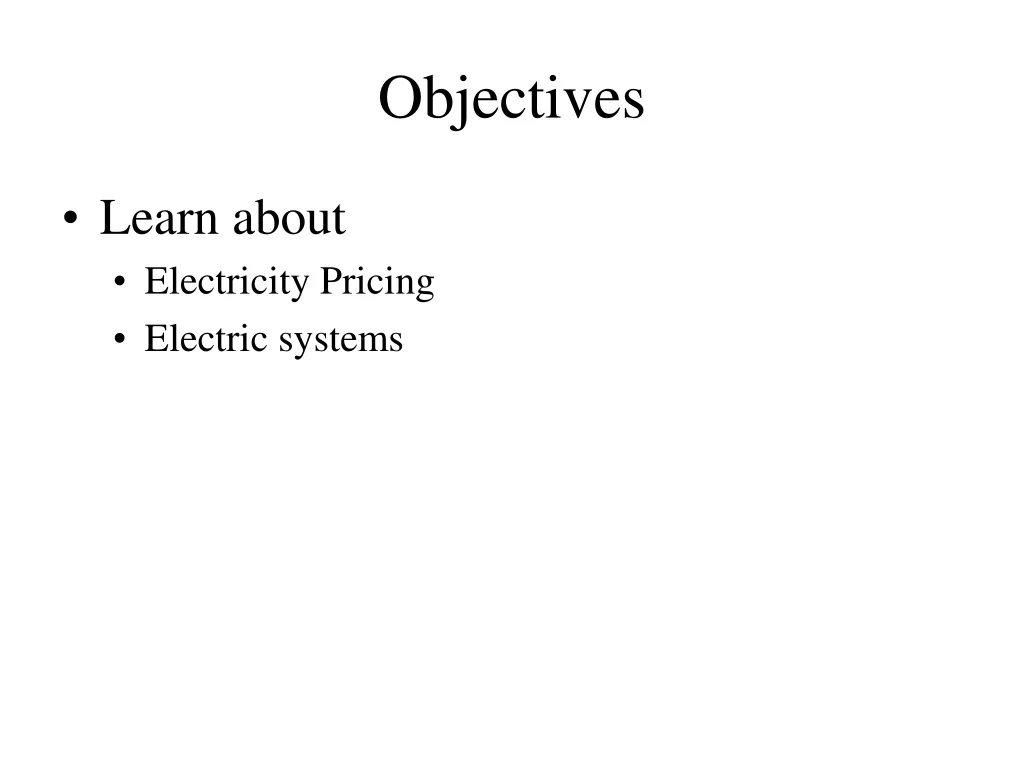 objectives