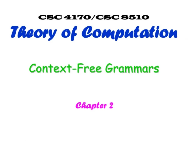 Context-Free Grammars