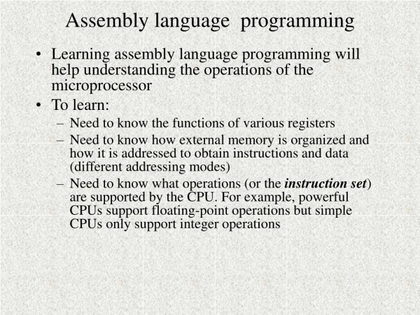 Assembly language  programming