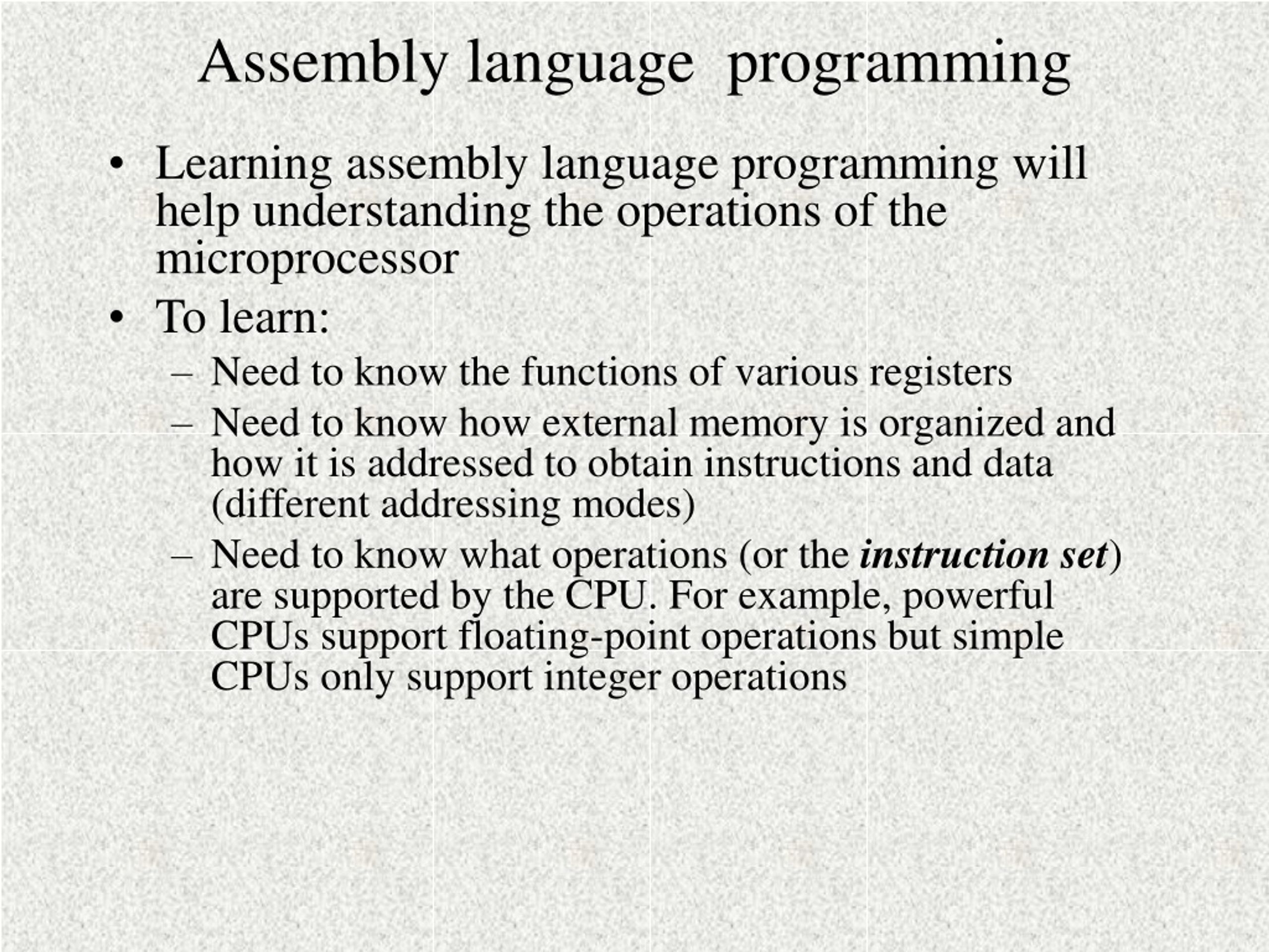 PPT - Assembly language programming PowerPoint Presentation, free ...