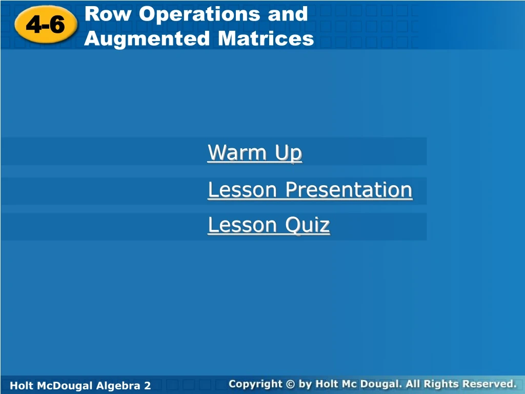 row operations and augmented matrices