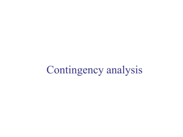 Contingency analysis