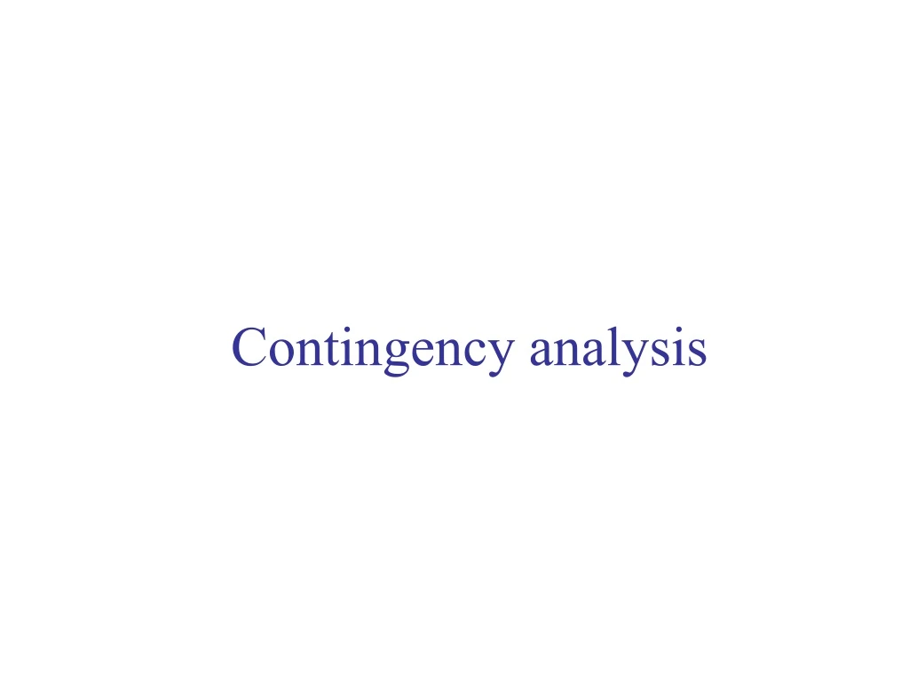 contingency analysis